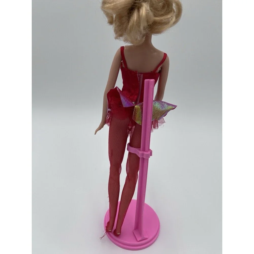 Barbie Ballerina Christmas Doll Red Dress Mattel 2007 Made In Indonesia